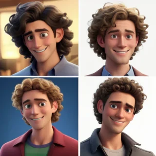 popular male cartoon characters with curly hair