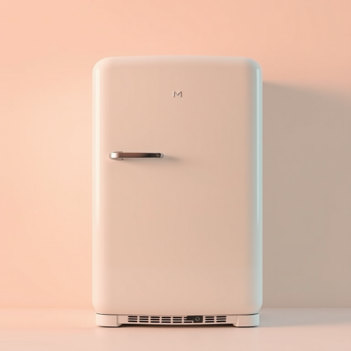 Refrigerator,retro,rounded,Individual object,a computer rendering,simple_background,octane render,morphyrichards