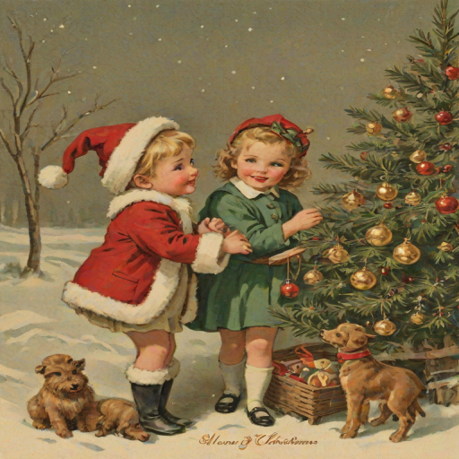 merry christmas vintage images