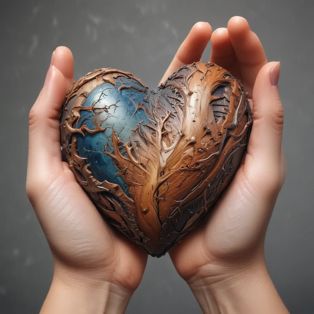 hand heart aesthetic