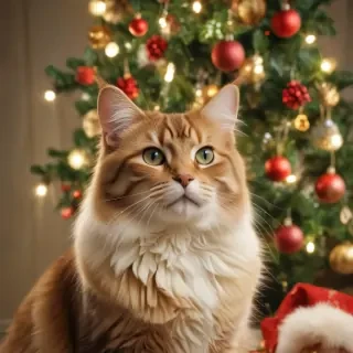 cat christmas background
