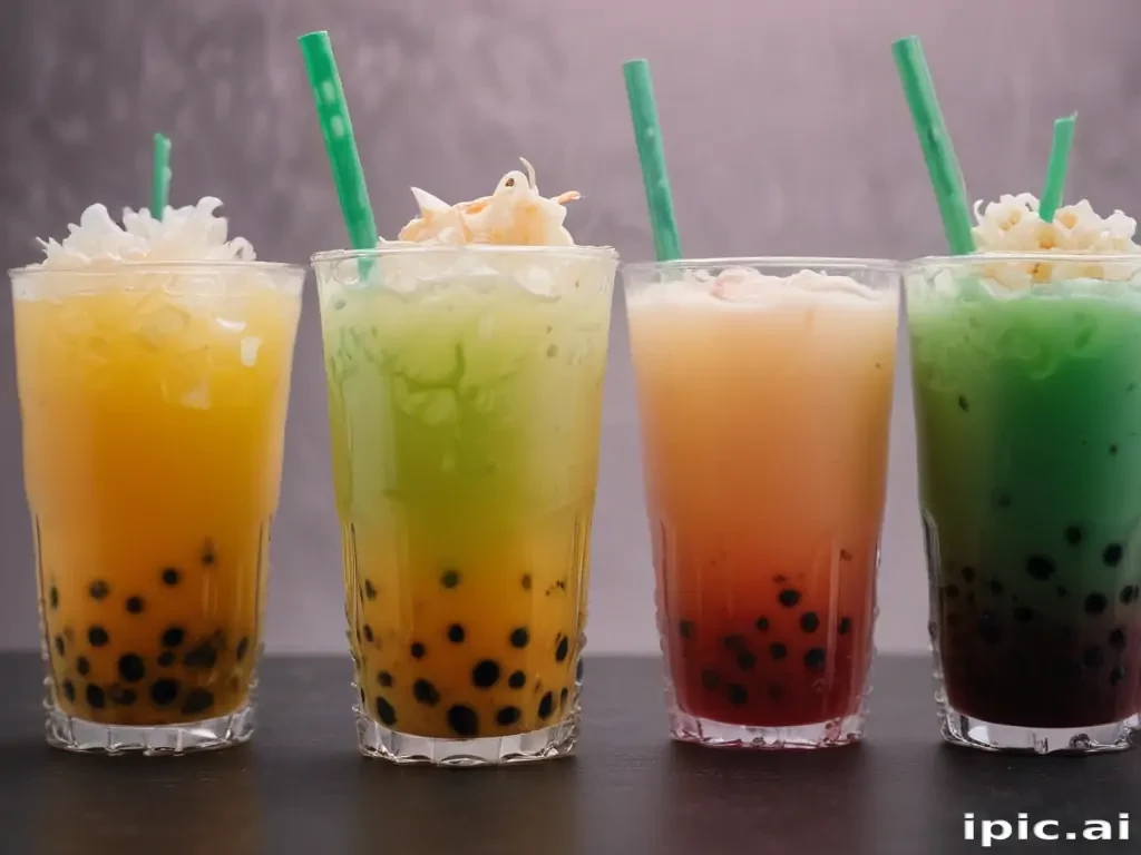 aesthetic boba tea background