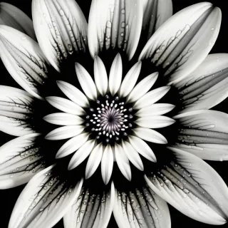 black and white flower