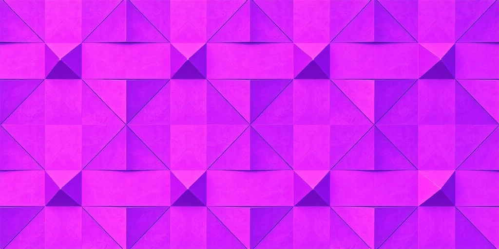 Generate an abstract geometric pattern featuring a mix of purple and pink triangular shapes, with high-definition clarity, using a 50mm lens at f/8, ISO 100, in a top-down aerial view with a digital camera style.