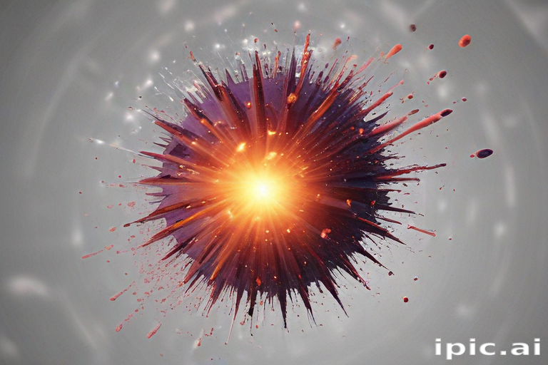Explosive Burst of Colorful Energy Radiating from a Central Core