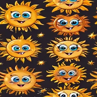 cartoon suns