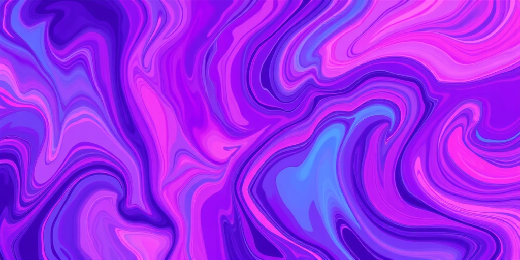 Generate a vibrant abstract pattern with swirling colors of purple, pink, and blue, capturing a sense of movement and depth, using a DSLR camera with a 50mm lens at f/1.8, ISO 100, and a focal length of 50mm, in landscape orientation for enhanced clarity and sharpness.
