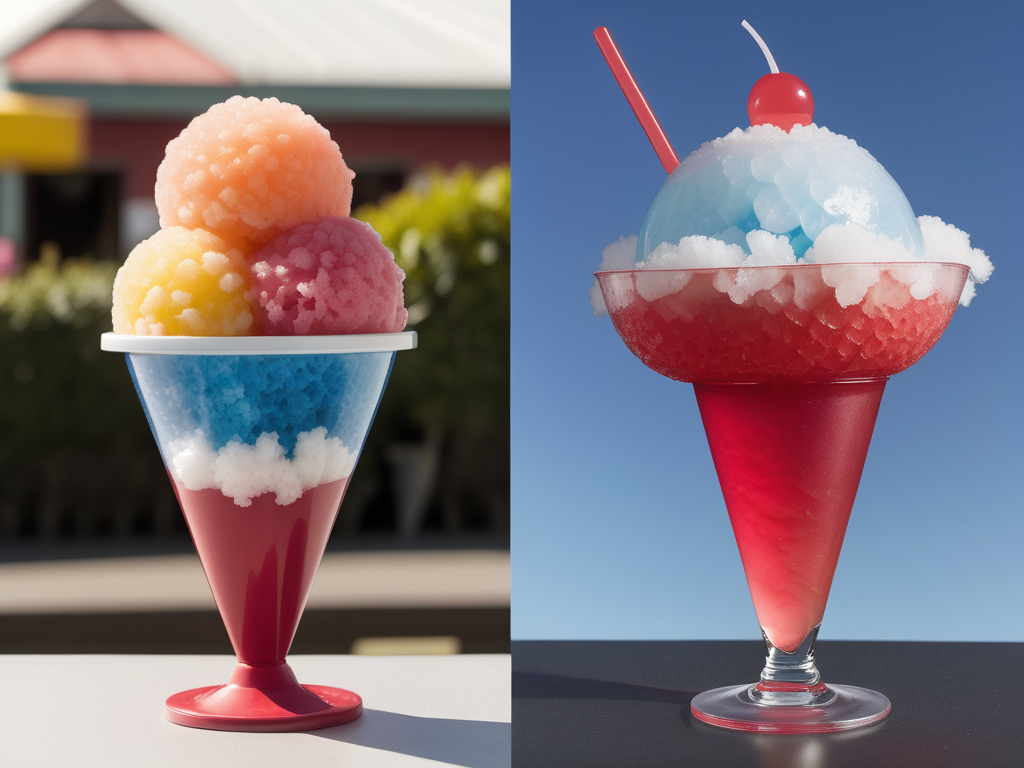 shaved ice vs snow cone