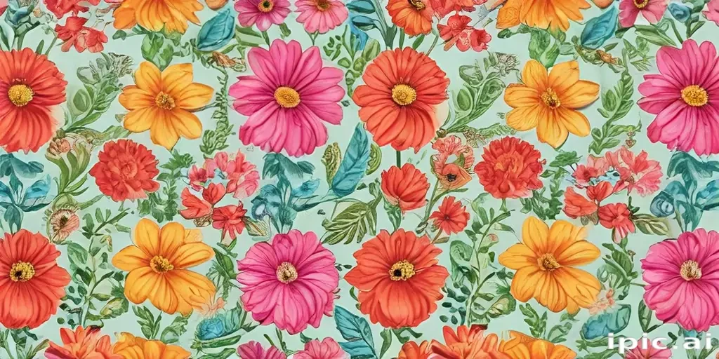 drawings of flowers in color