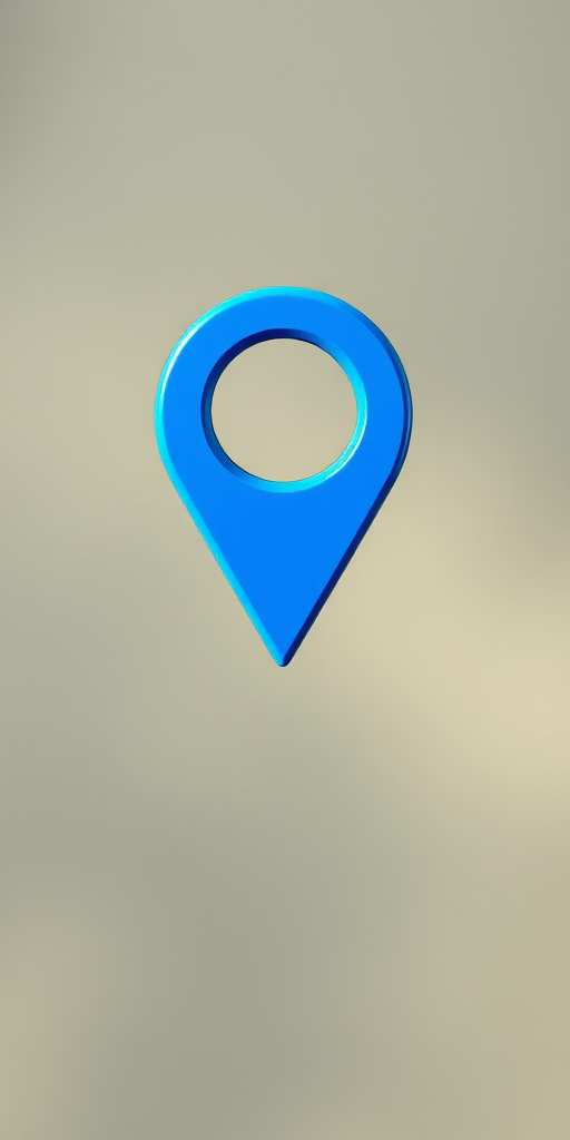 Create a high-resolution image of a blue location pin icon on a transparent background, using a Canon EOS R5 camera with a 50mm f/1.2 lens, at an aperture of f/4, shutter speed of 1/200s, and ISO 100, capturing in front view with soft natural lighting.