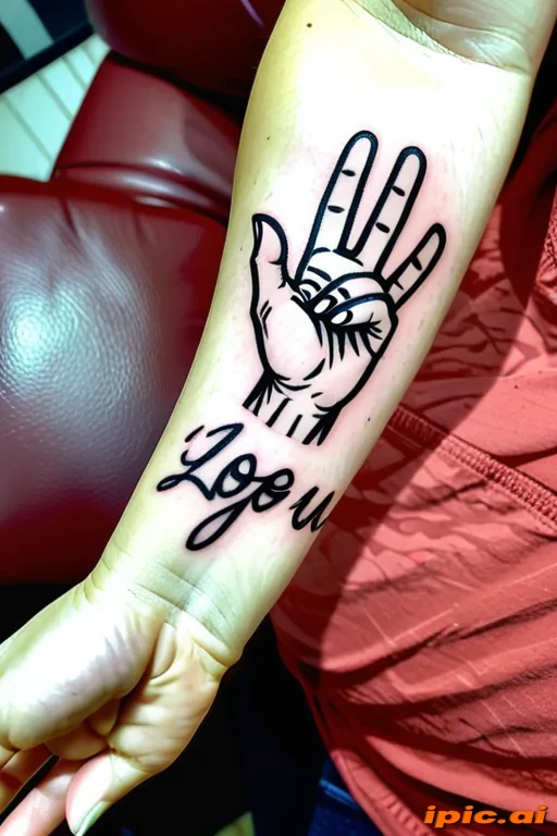 i love you sign language tattoo