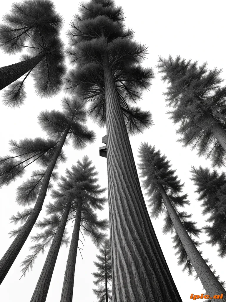 black and white pine tree clip art