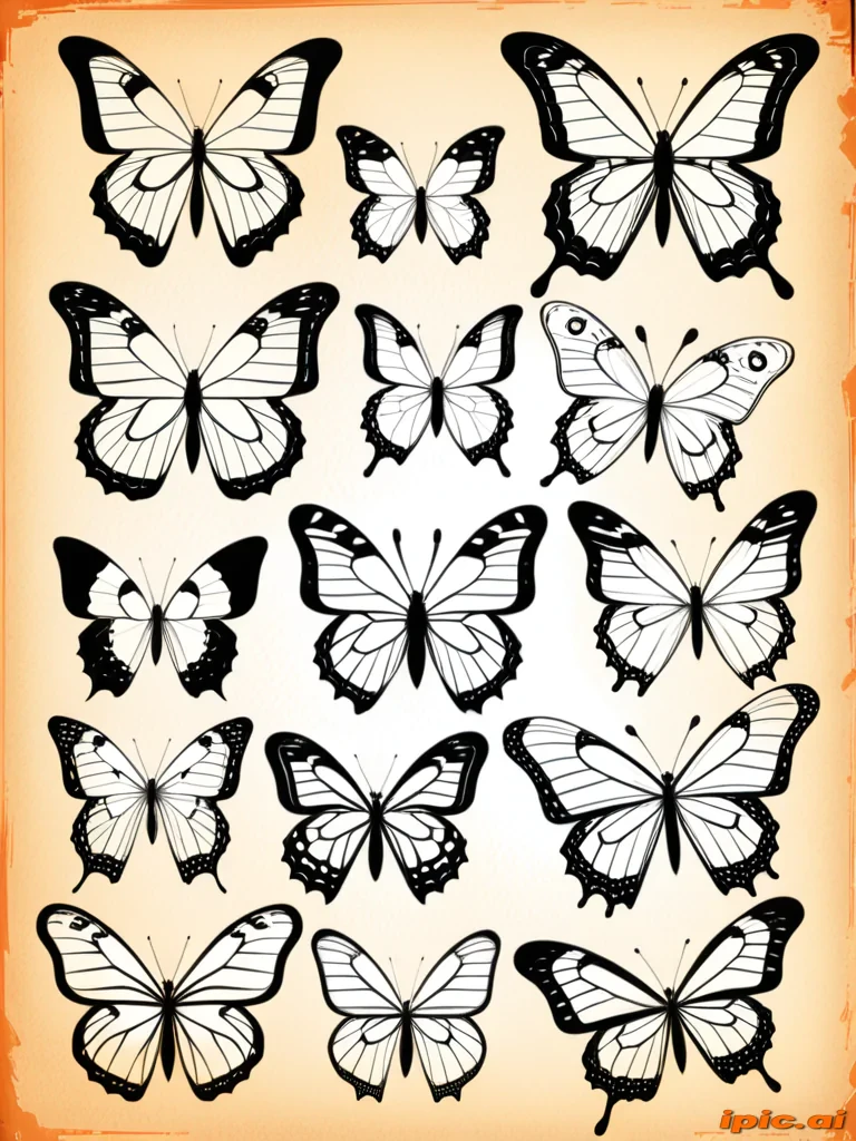 butterflies sketches