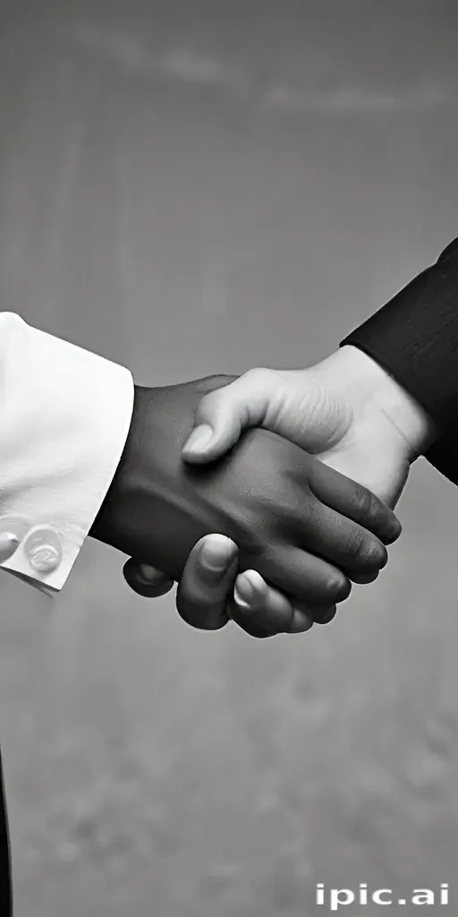 handshake black and white