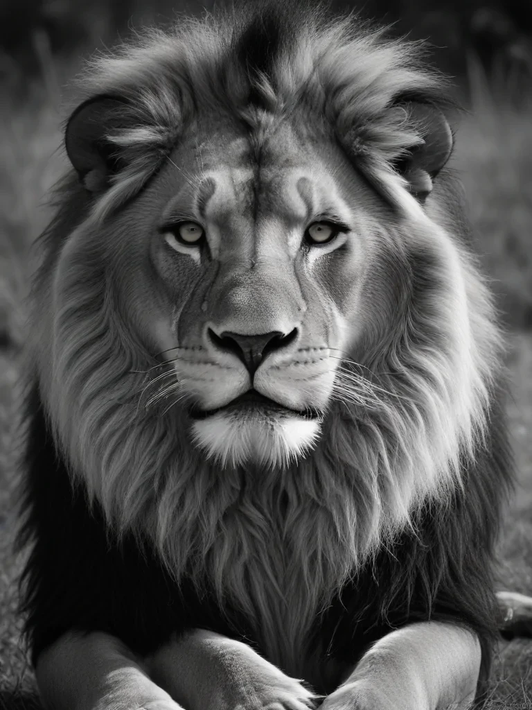 lion black and white pictures