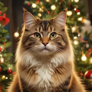 cat christmas background