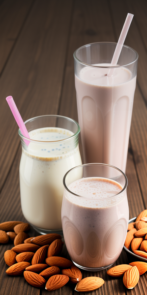 almond milk and protein shake