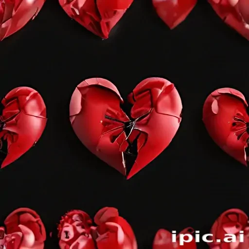broken heart black background