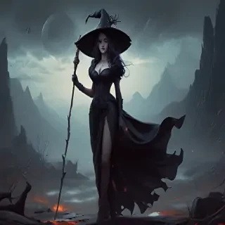 beautiful dark witch fantasy art