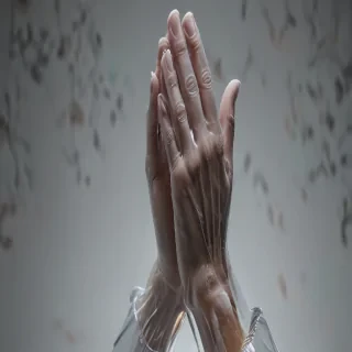 transparent praying hands