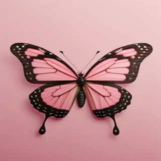 pink background butterfly