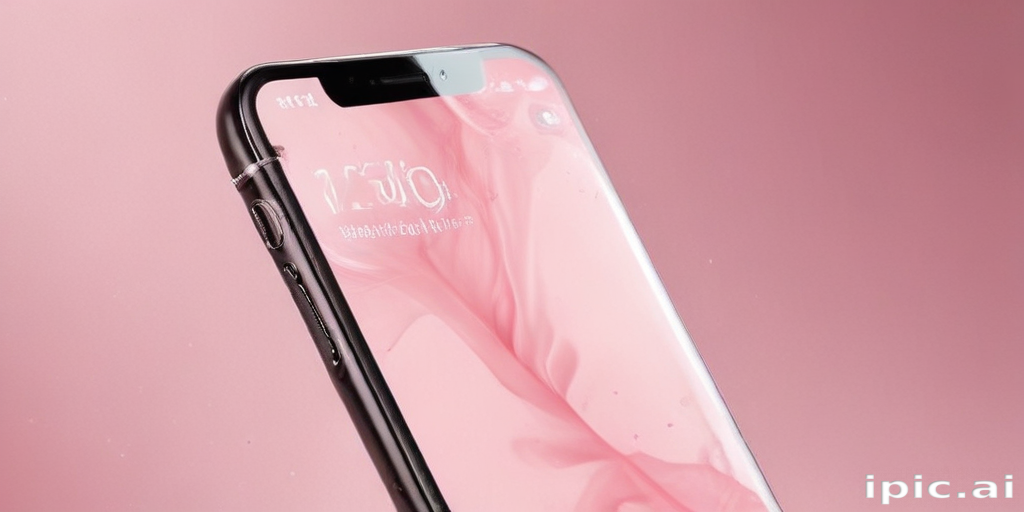 Modern Smartphone Displaying Vibrant Colors Against a Soft Pink Background