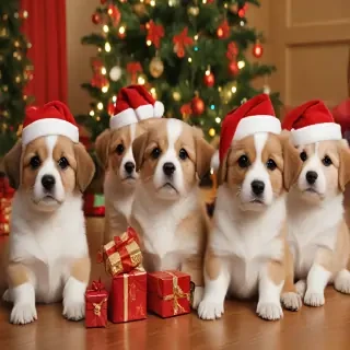 christmas dogs wallpaper