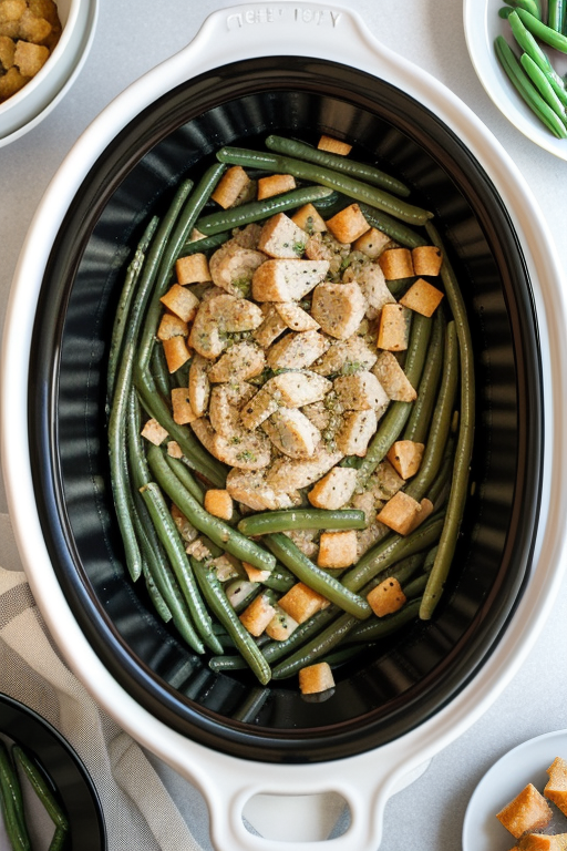 slow cooker chicken stuffing green beans