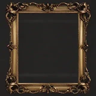rectangle gold frame png