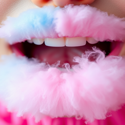 Dreamy cotton candy lips blend soft pink and blue hues, creating a whimsical ombre effect reminiscent of fluffy fairground treats