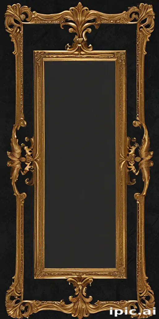 rectangle gold frame png