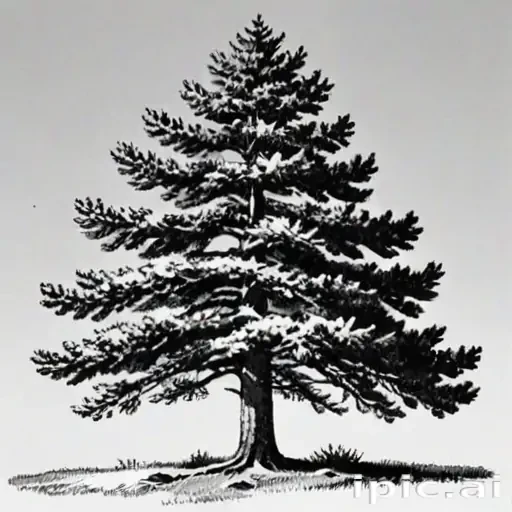 pine tree clip art black and white