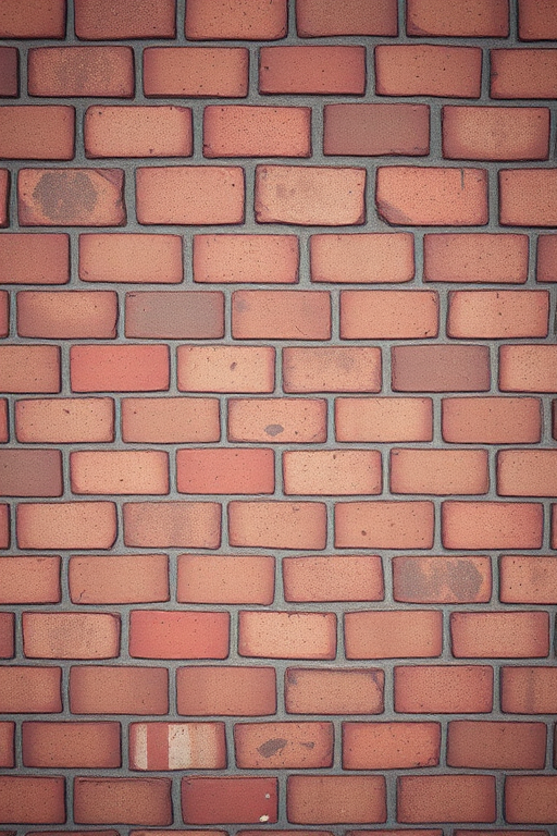 Create a high-resolution image of a textured brick floor with various shades of red and brown, captured using a DSLR camera at f/8 aperture, ISO 100, with a 50mm lens, in a top-down view, using natural lighting for enhanced contrast and details.