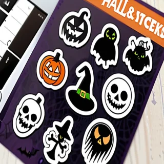 transparent halloween stickers
