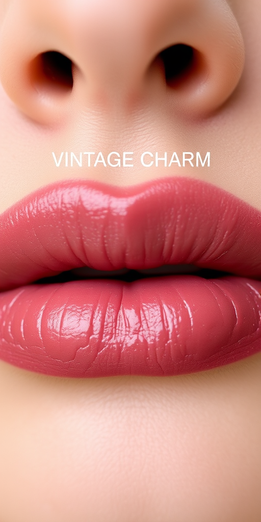 Dusty mauve lip stain dubbed "Vintage Charm," imparting a soft, lived-in color that fades beautifully throughout wear