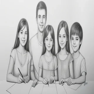 drawings of family