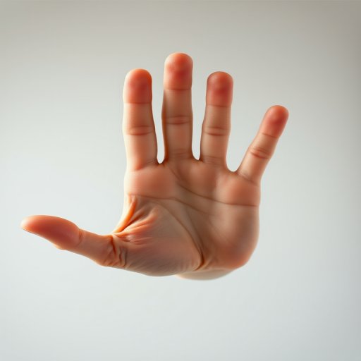Regenerate the image of a stylized hand in a reaching gesture, using a DSLR camera with a 50mm lens, aperture set to f/2.8, ISO 100, and a soft focus background to enhance depth and clarity.