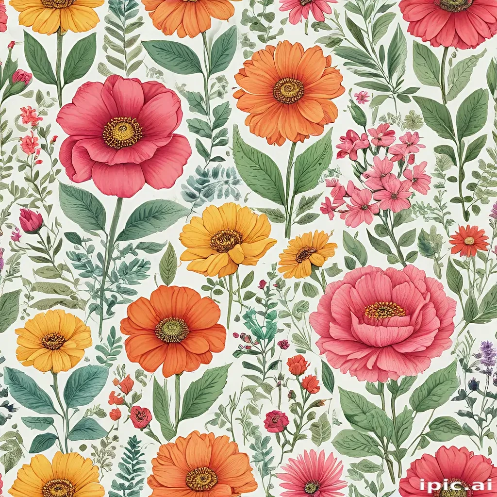 color drawings of flowers