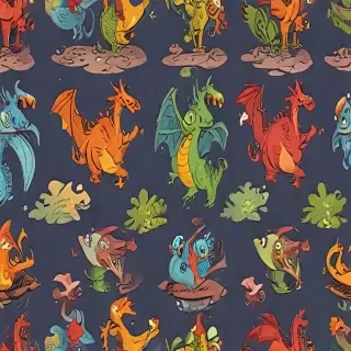 cartoon dragons