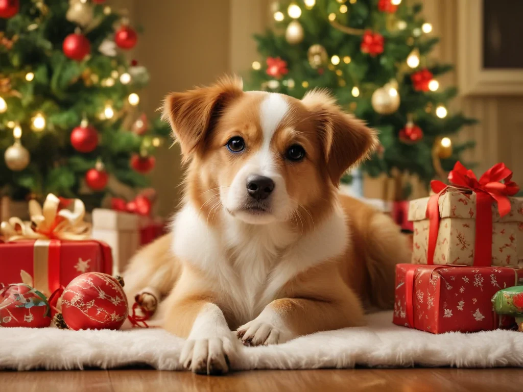 christmas dog wallpaper cute