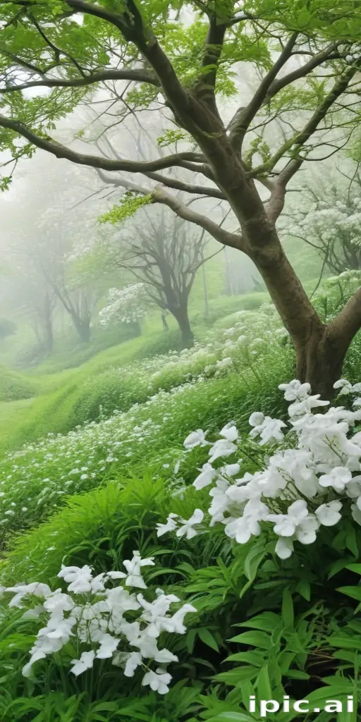 white and greenery background