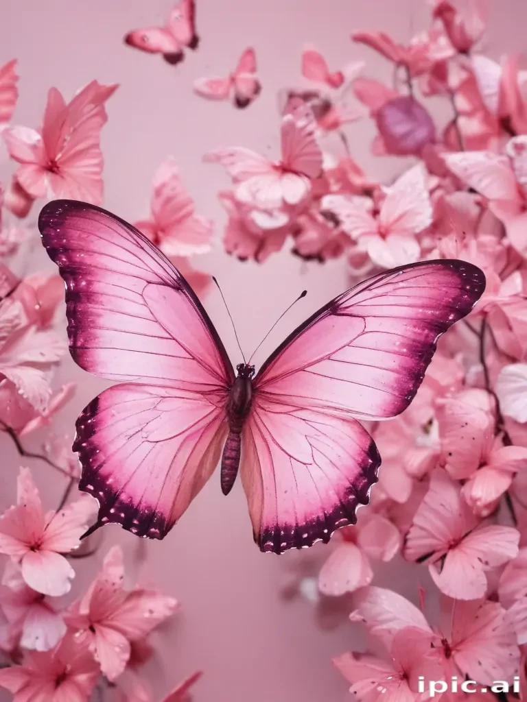 images of pink butterflies