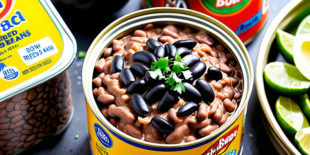 refried beans from black beans in a can