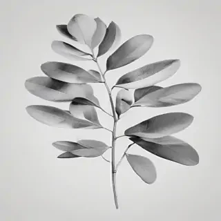 eucalyptus clipart black and white