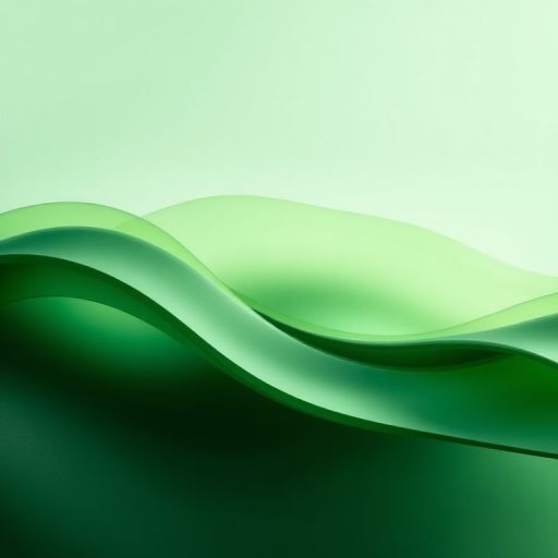 Create a smooth abstract wave design with shades of green, using a Canon EOS 5D Mark IV, 50mm lens, aperture f/2.8, ISO 100, natural light, high dynamic range.