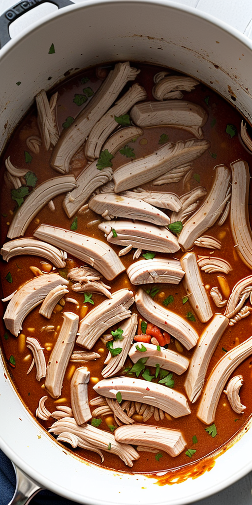 shredded chicken in dutch oven