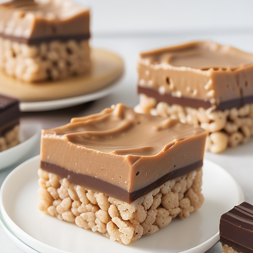 peanut butter and chocolate rice crispy squares