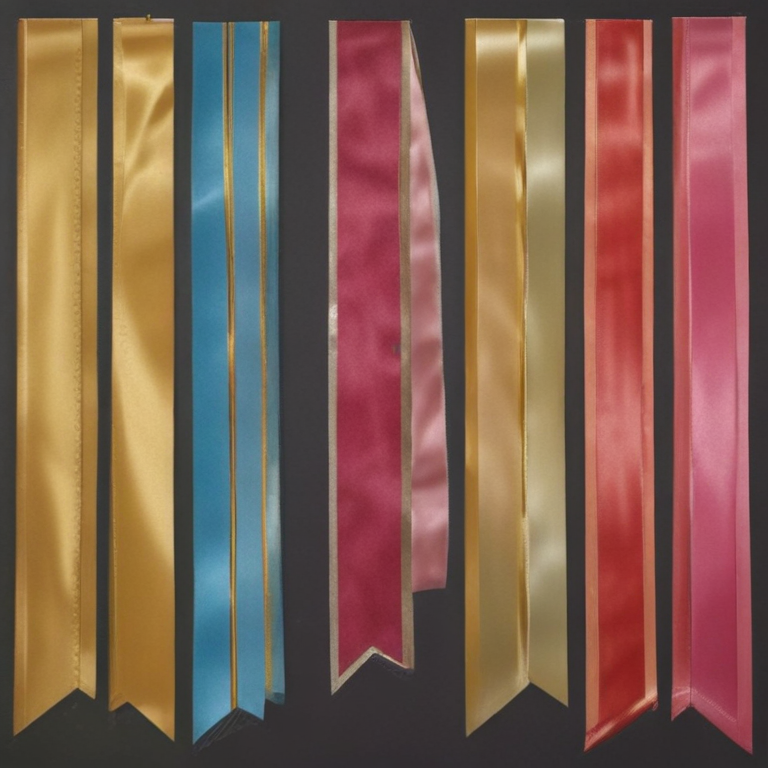 Colorful Collection of Satin Ribbons in Various Shades and Textures