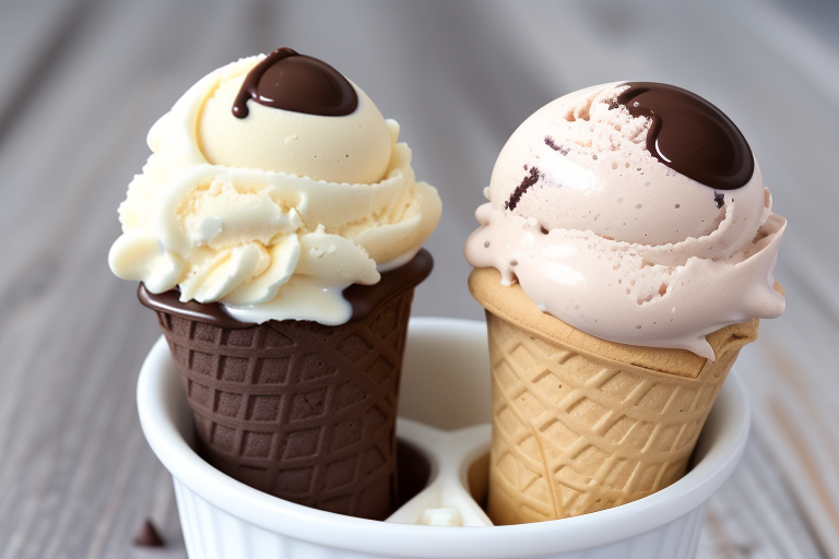 vanilla and chocolate ice cream