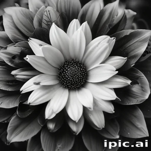 black and white flower png